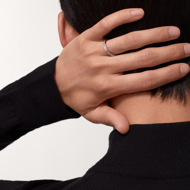 LOVE ring, mini model, paved. 18k GOLD