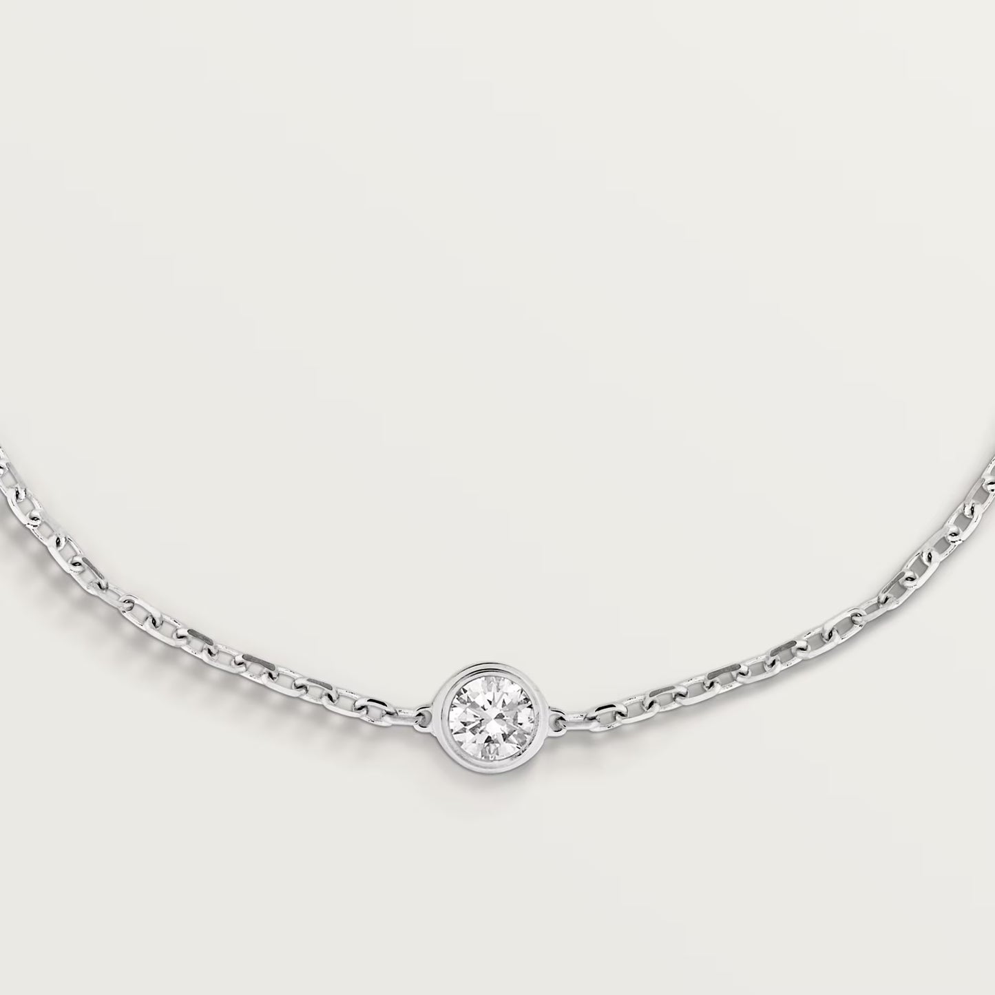 Cartier d'Amour 18K white gold bracelet, diamond, small model.