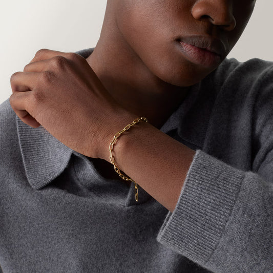 Santos de Cartier bracelet 18K yellow gold, chain, small model.