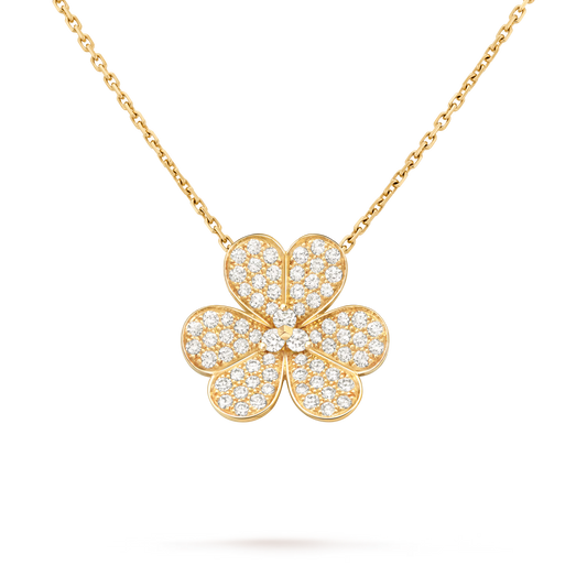 Frivole pendant, large model, 18K yellow gold, round diamonds