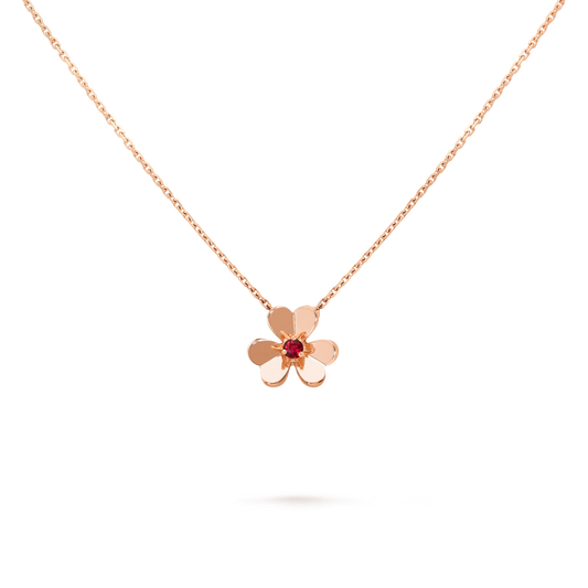 Frivole pendant, mini model, 18K rose gold, round ruby.
