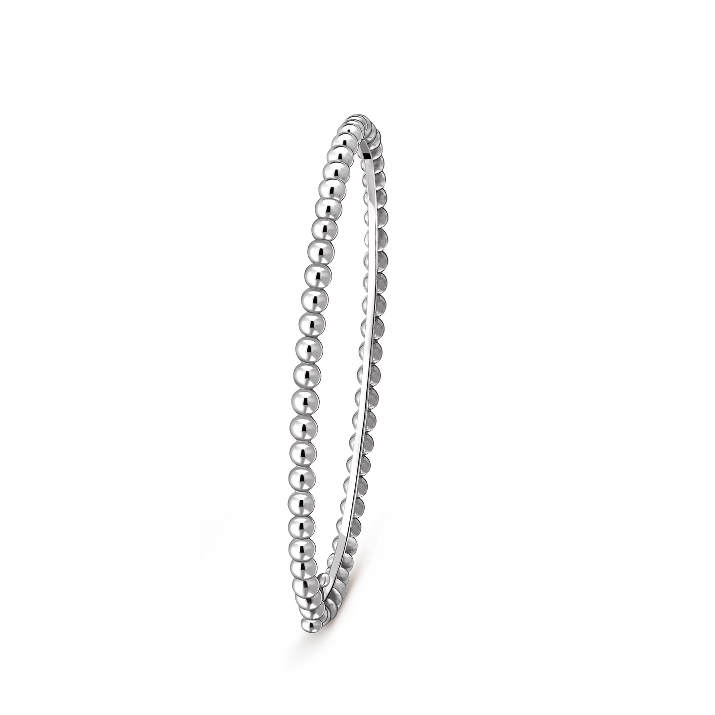 Perlée pearls of gold bracelet, rhodium plated 18K white gold, medium model.