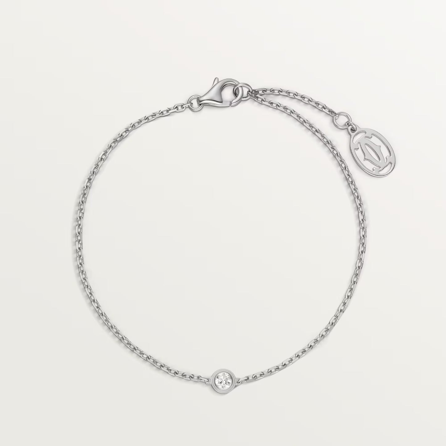 Cartier d'Amour bracelet 18K white gold , diamond, mini model.