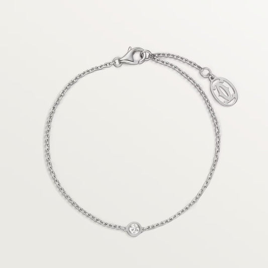Cartier d'Amour bracelet 18K white gold , diamond, mini model.