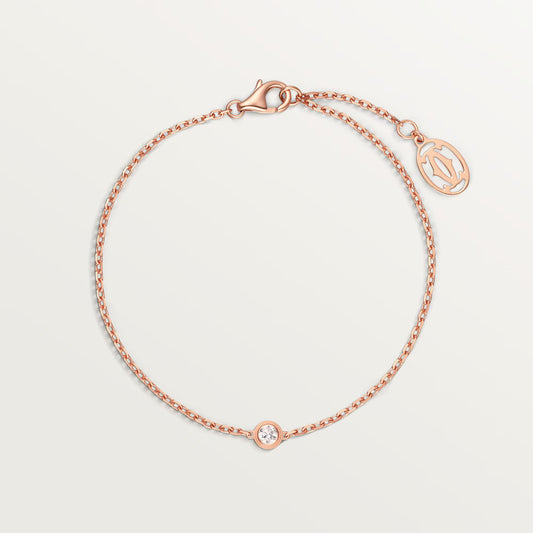 Cartier d'Amour bracelet 18K rose gold, diamond, mini model.