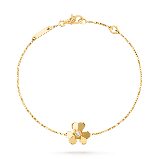 Frivole bracelet, mini model, 18K yellow gold, round diamond.