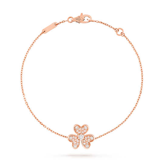 Frivole bracelet, mini model, 18K rose gold, round diamonds.