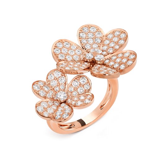 Pure Frivole Between the Finger ring, 18K rose gold, round diamonds