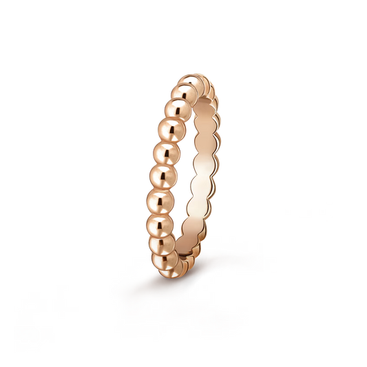 Perlée pearls of gold ring, medium model, 18K rose gold.