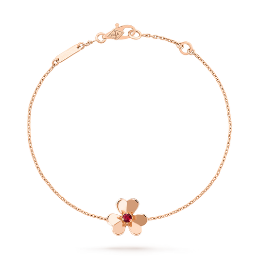 Frivole bracelet, mini model, 18K rose gold, round ruby.