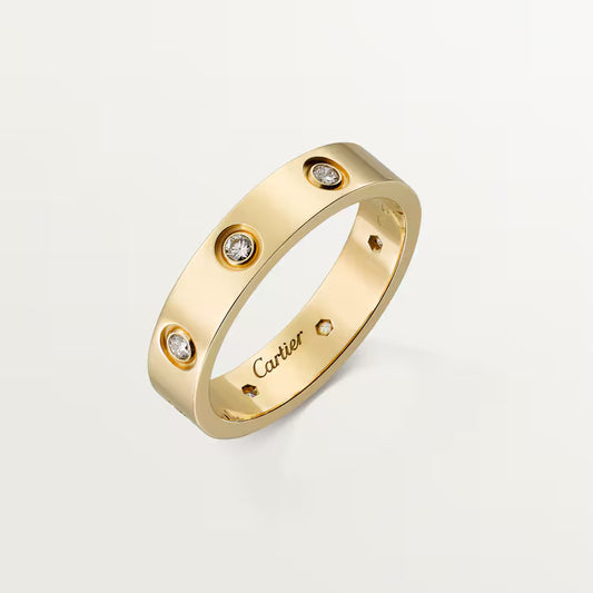 LOVE ring, small model, 8 diamonds. 18k GOLD
