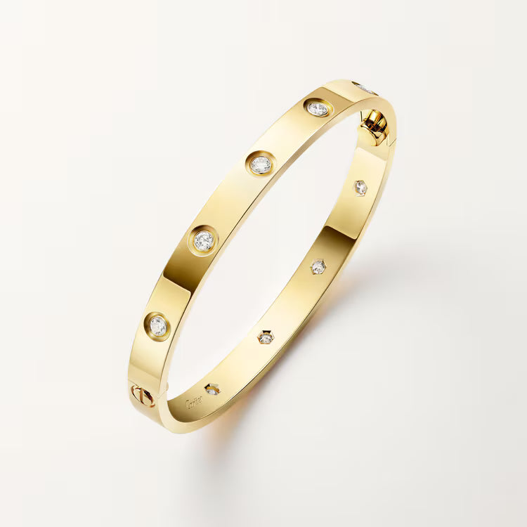 LOVE bracelet, classic model, 10 diamonds. 18k GOLD