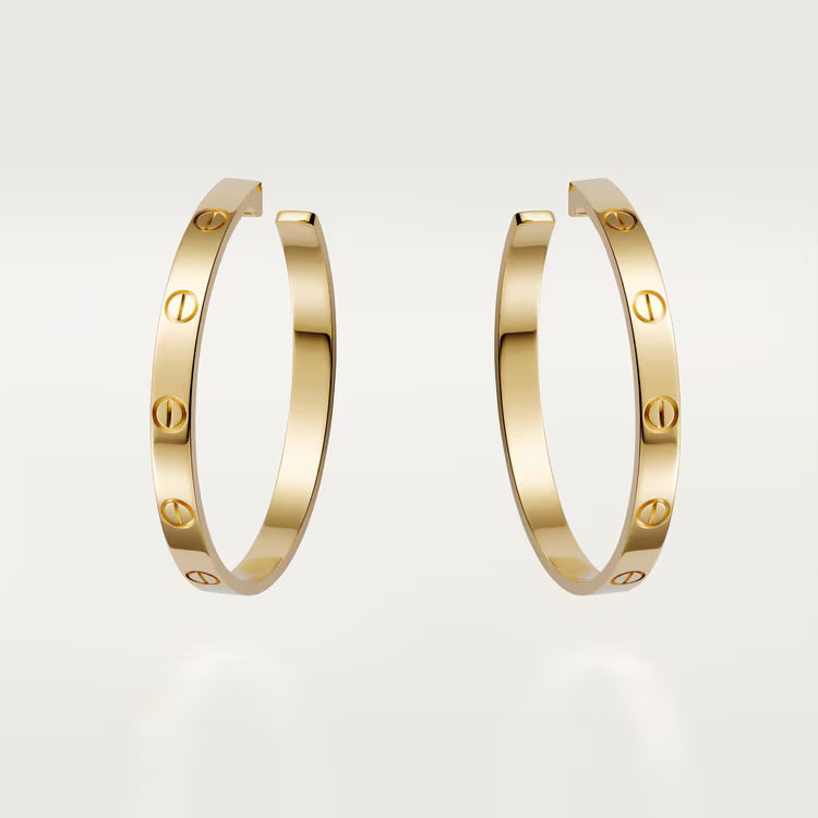 LOVE hoop earrings, large model. 18k GOLD