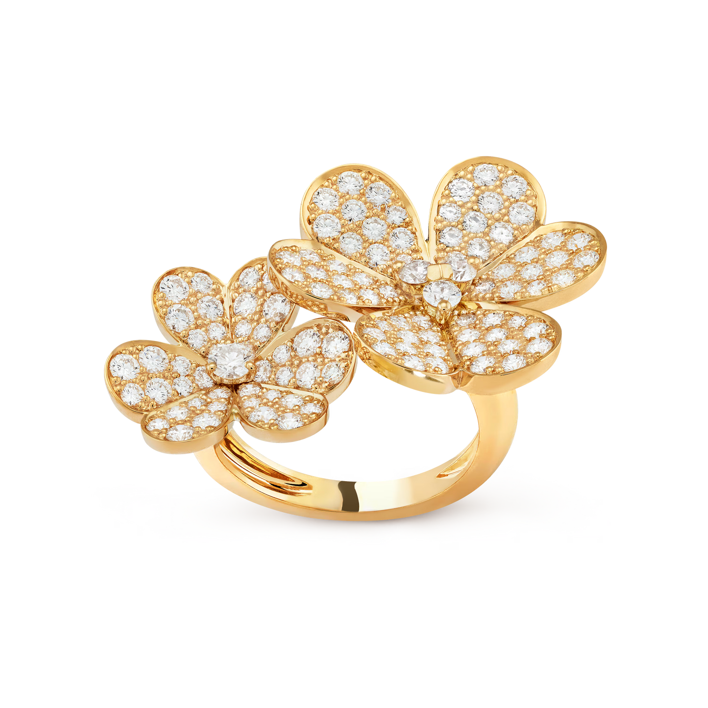 Magical Frivole Between the Finger ring, 18K yellow gold, round diamonds.