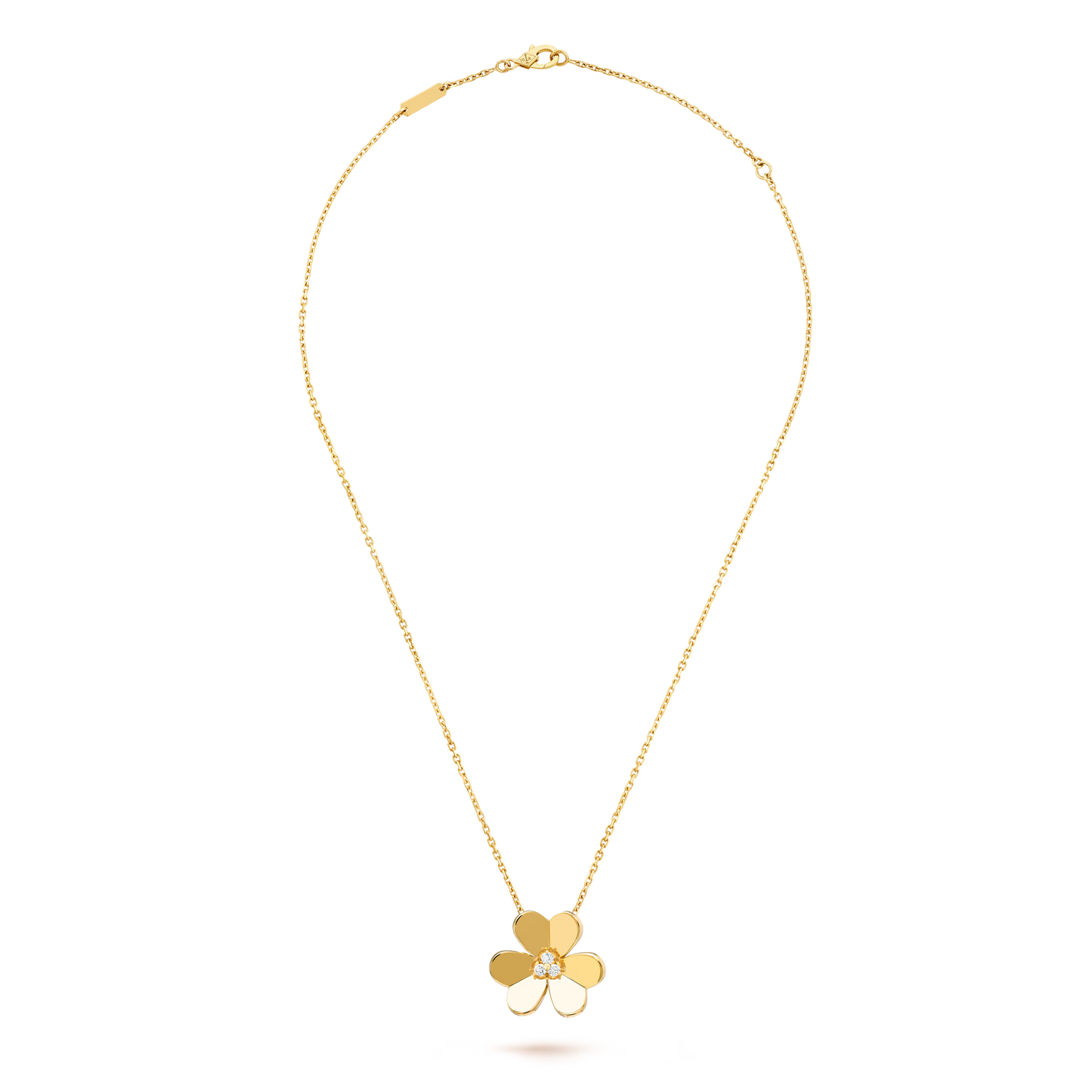 Frivole pendant, large model, 18K yellow gold, round diamonds.