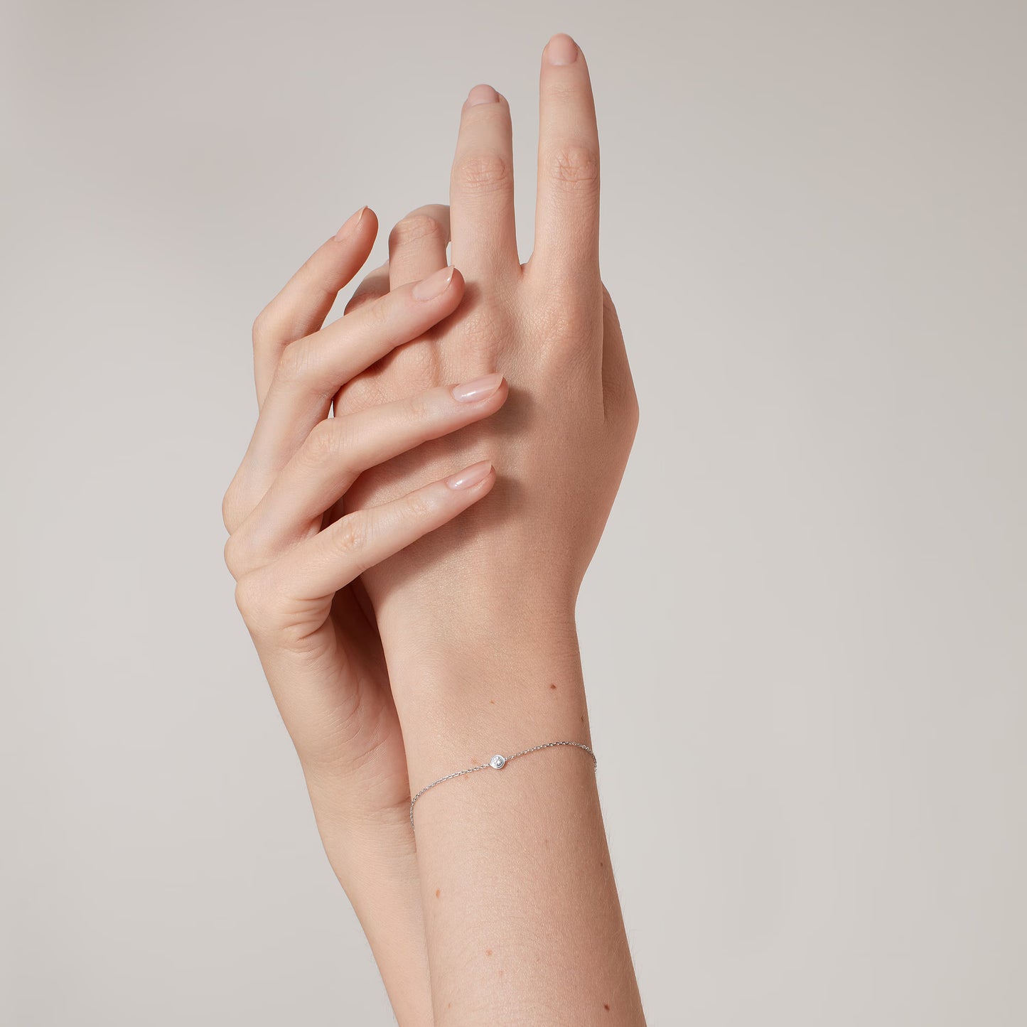 Cartier d'Amour bracelet 18K white gold , diamond, mini model.