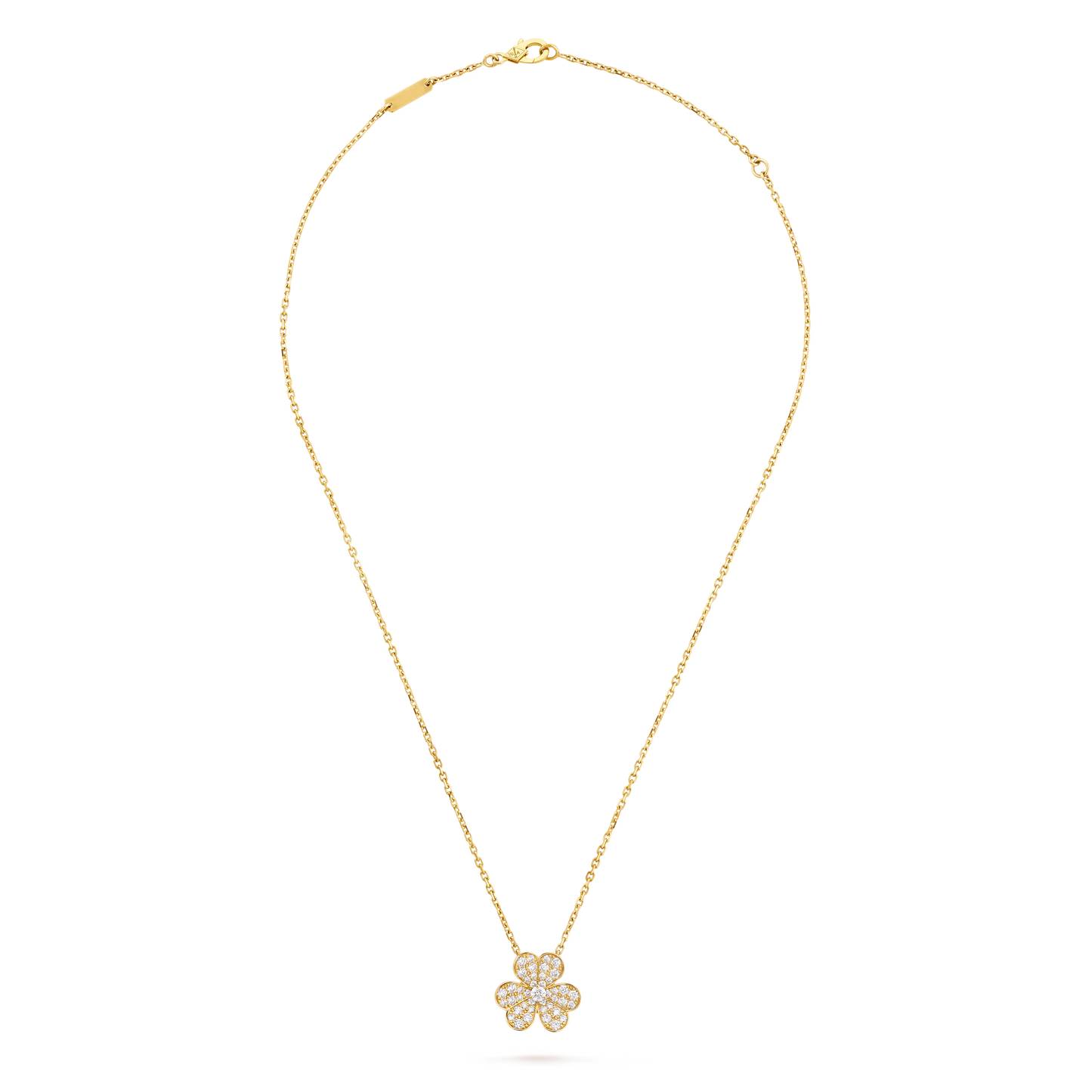 Frivole pendant, small model, 18K yellow gold, round diamonds