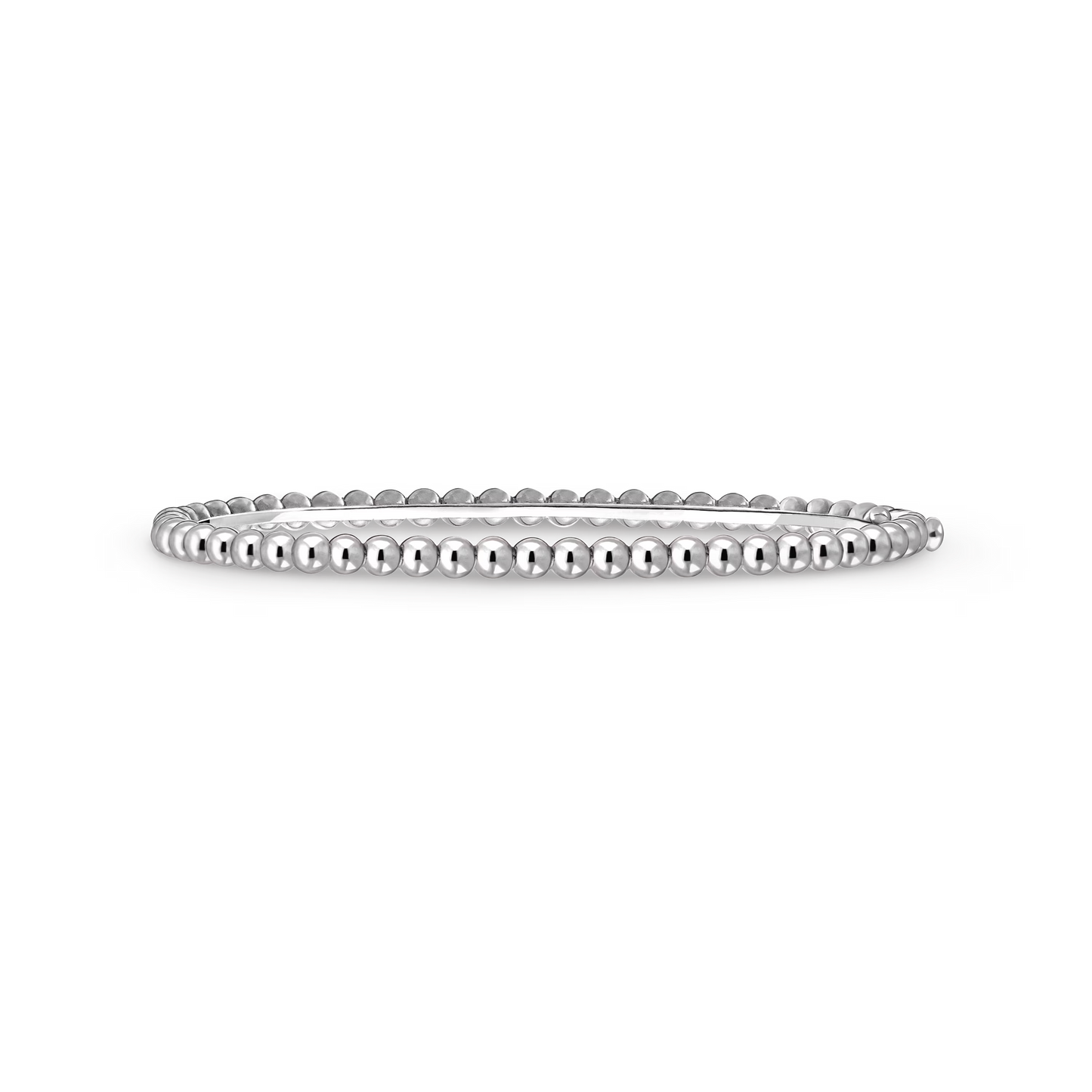 Perlée pearls of gold bracelet, rhodium plated 18K white gold, medium model.