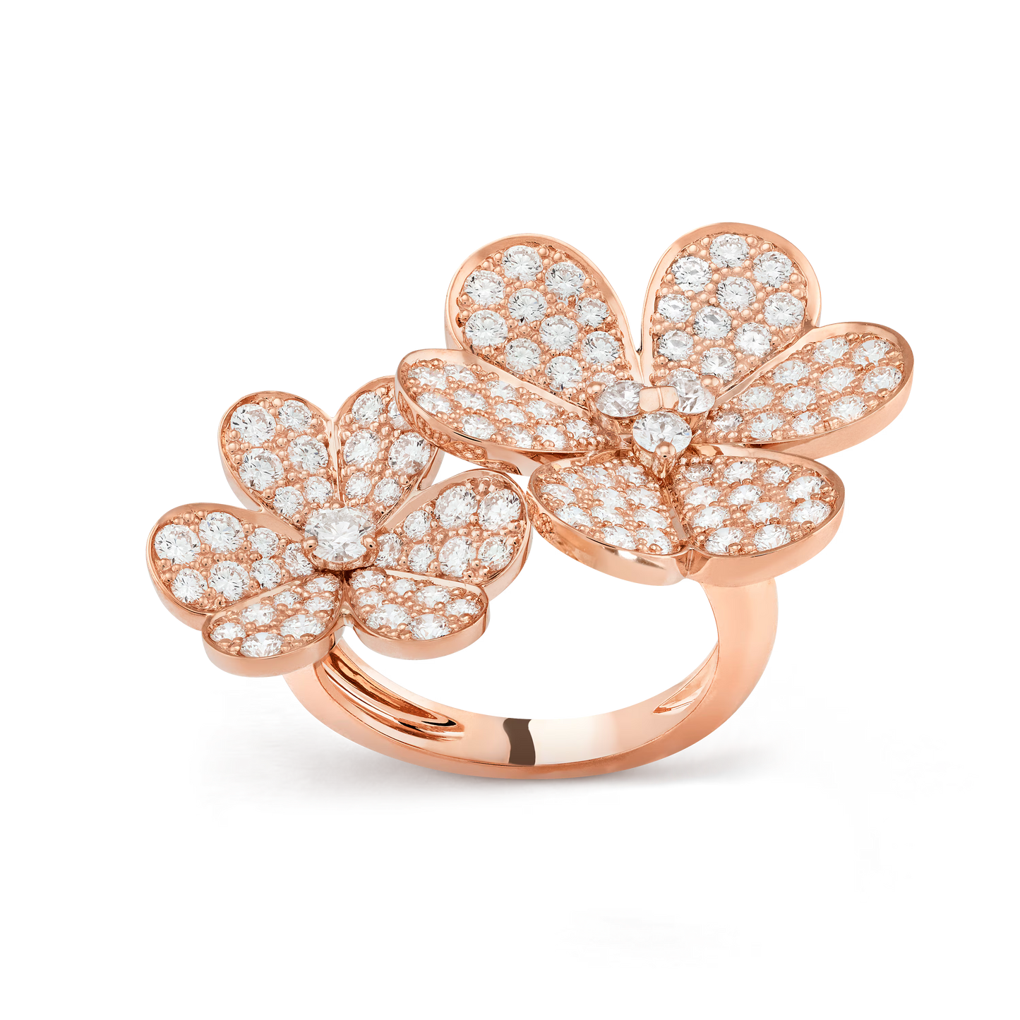 Pure Frivole Between the Finger ring, 18K rose gold, round diamonds