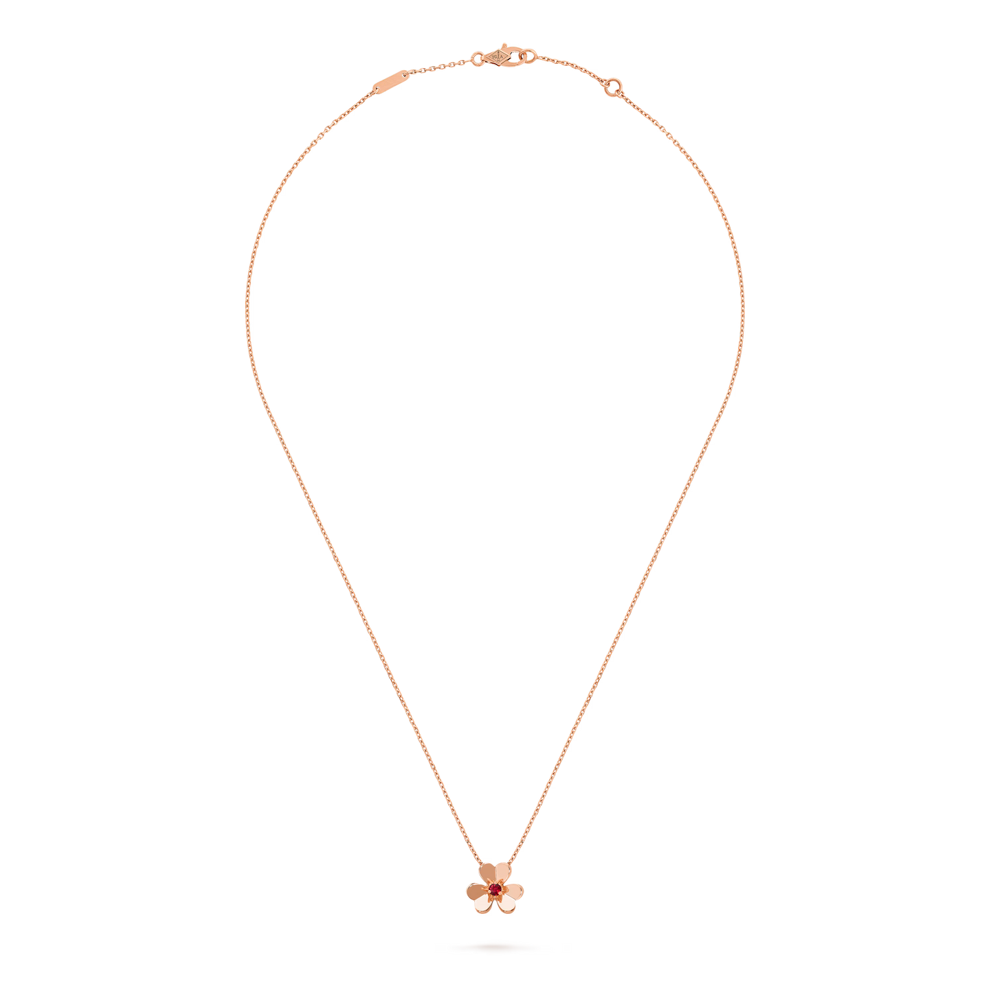 Frivole pendant, mini model, 18K rose gold, round ruby.