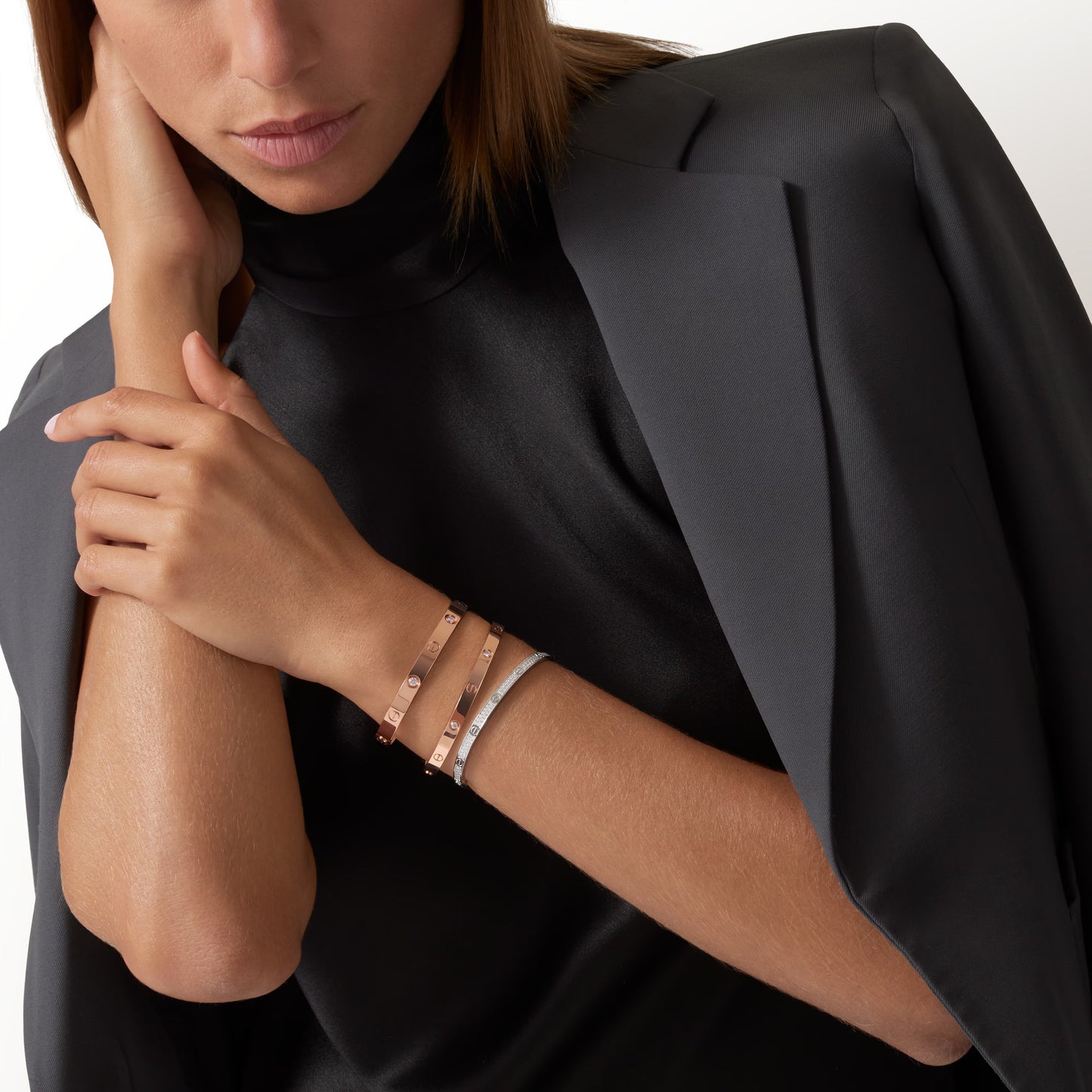 LOVE bracelet 18K rose gold , classic model, 4 diamonds.