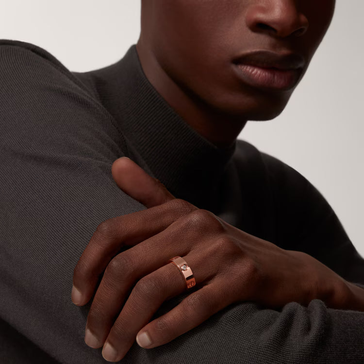 LOVE ring, classic model, 3 diamonds. 18k GOLD