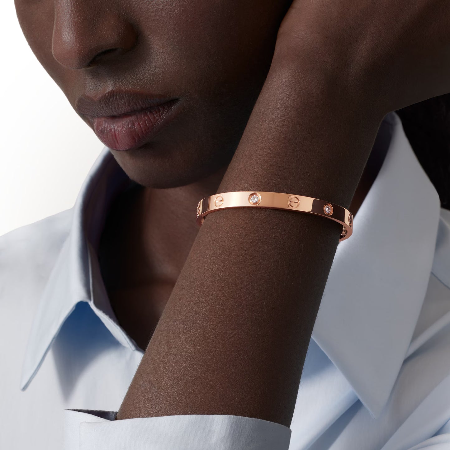 LOVE bracelet 18K rose gold , classic model, 4 diamonds.