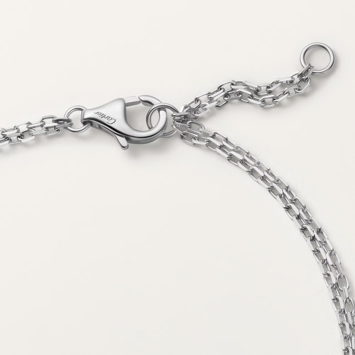 LOVE bracelet 18K white gold, on chain, 2 diamonds.