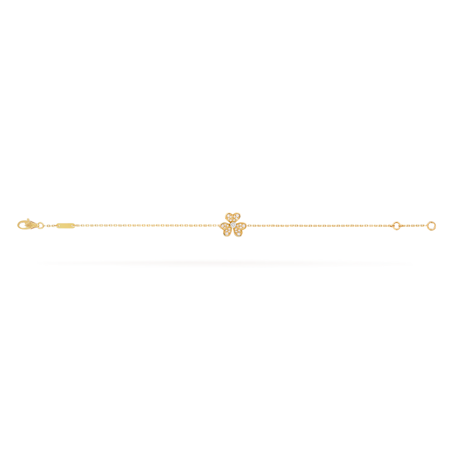 Frivole bracelet, mini model, 18K yellow gold, round diamonds.