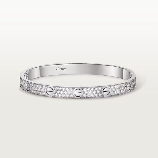LOVE bracelet 18K white gold, classic model, paved.