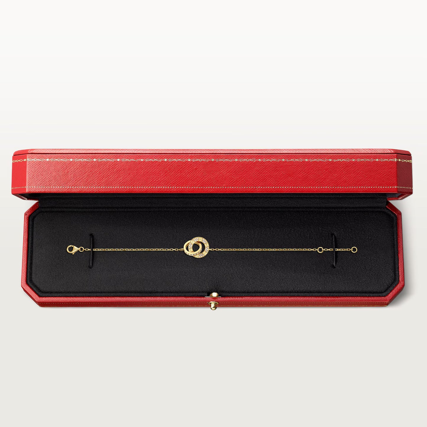 LOVE bracelet 18K yellow gold, on chain, paved.