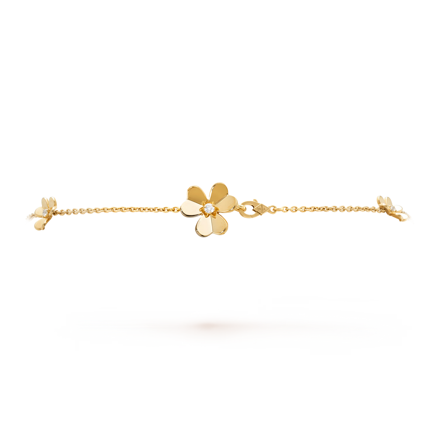 Frivole necklace, 9 flowers, 18K yellow gold, round diamonds.
