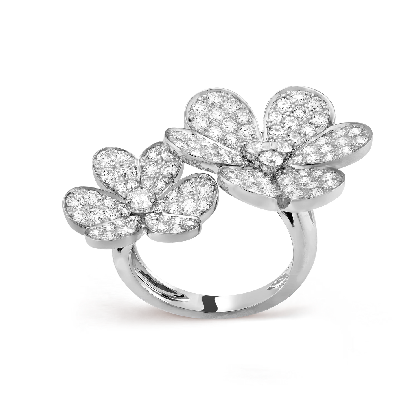 Magical Frivole Between the Finger ring, rhodium plated 18K white gold, round diamonds.