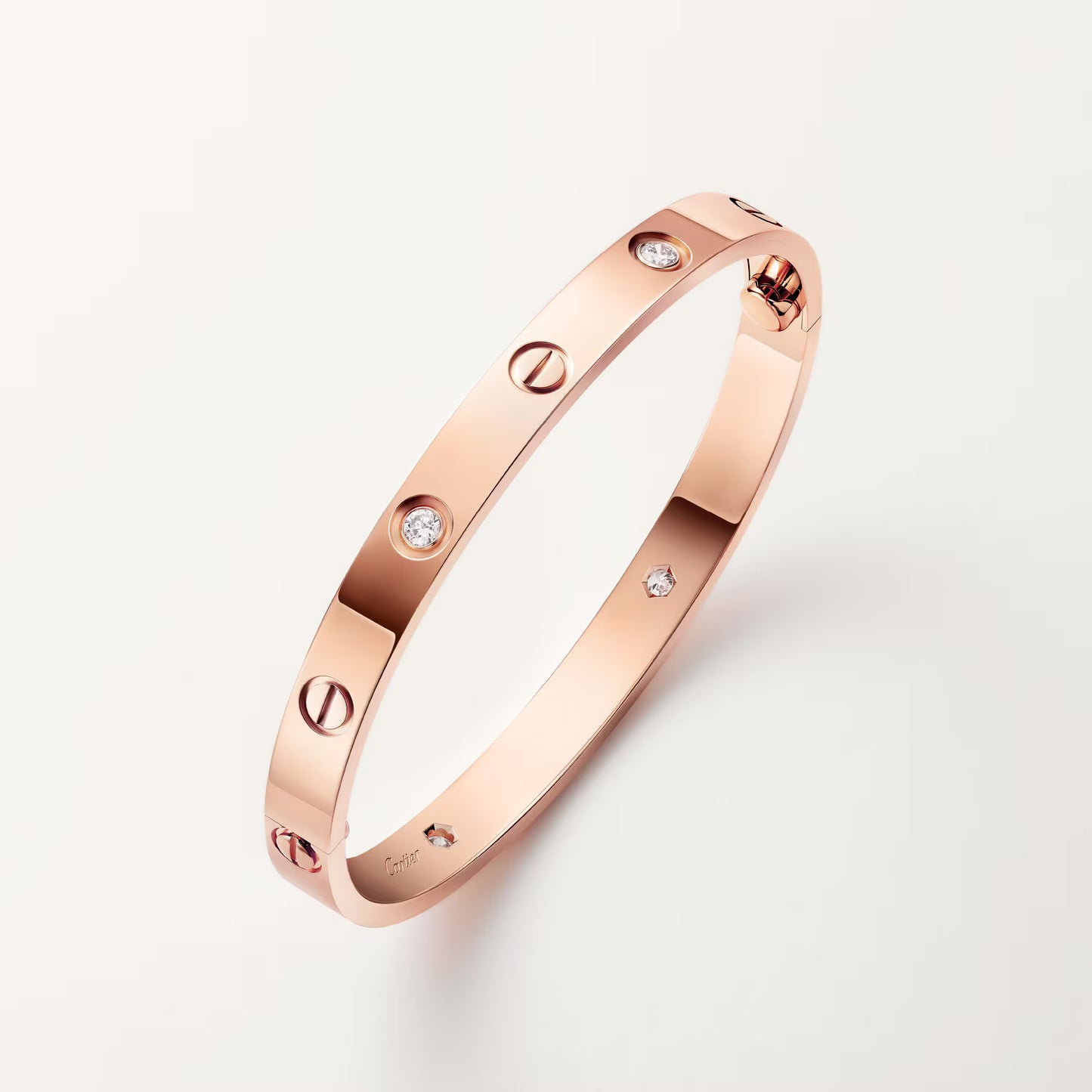 LOVE bracelet 18K rose gold , classic model, 4 diamonds.