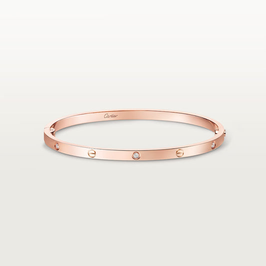 LOVE bracelet 18K rose gold , small model, 6 diamonds.