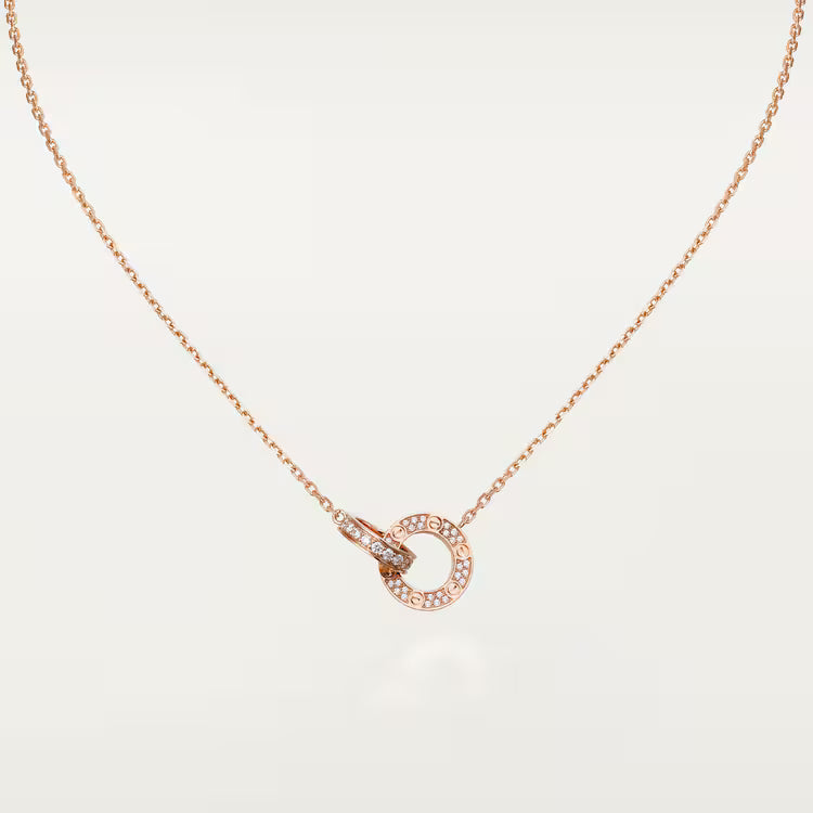 LOVE pendant, paved. 18k GOLD