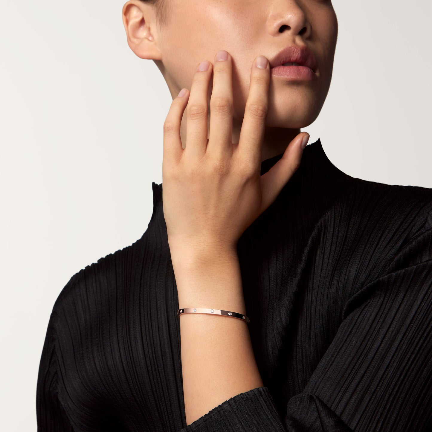 LOVE bracelet 18K rose gold, small model, 10 diamonds.