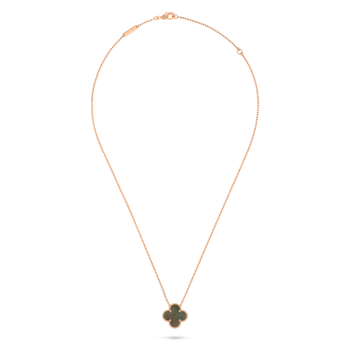 Vintage Alhambra pendant, 18K rose gold, gray mother-of-pearl.