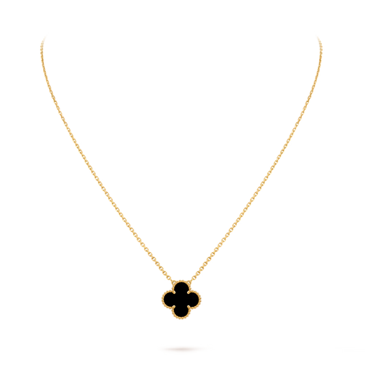 Vintage Alhambra pendant, 18K yellow gold, onyx.