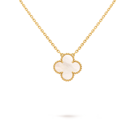 Vintage Alhambra pendant, 18K yellow gold, white mother-of-pearl.
