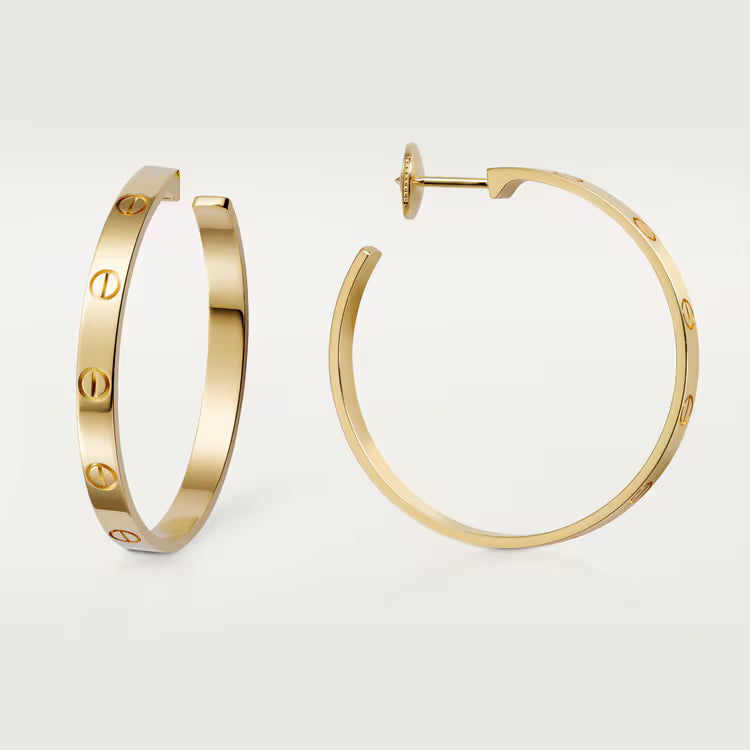 LOVE hoop earrings, large model. 18k GOLD