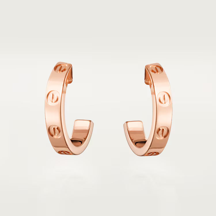 LOVE hoop earrings, small model. 18k GOLD