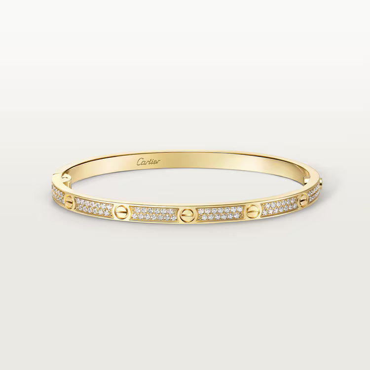 LOVE bracelet, small model, paved. 18k GOLD