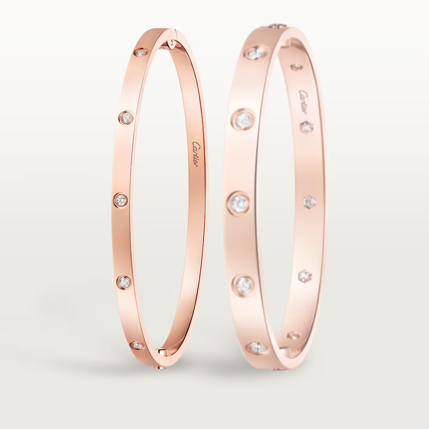 LOVE bracelet 18K rose gold, small model, 10 diamonds.