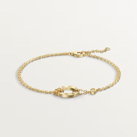 LOVE bracelet, on chain, 2 diamonds