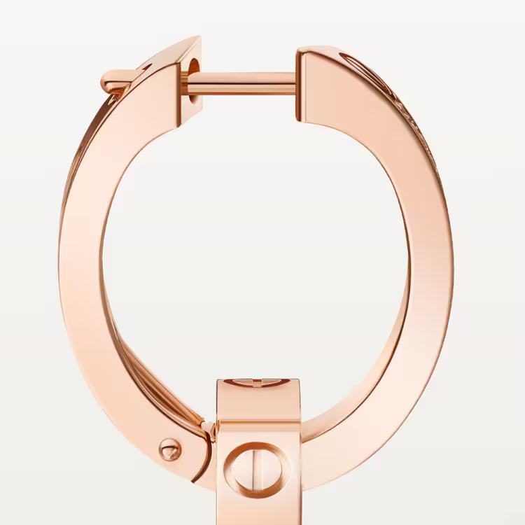 LOVE earrings, multiwear, half-paved. 18k GOLD