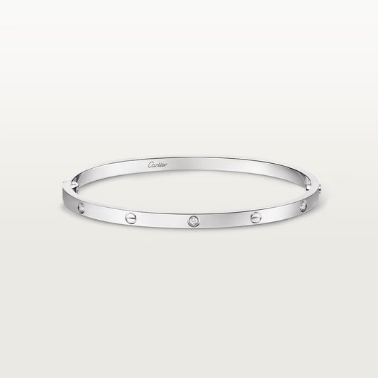 LOVE bracelet 18K white gold , small model, 6 diamonds.