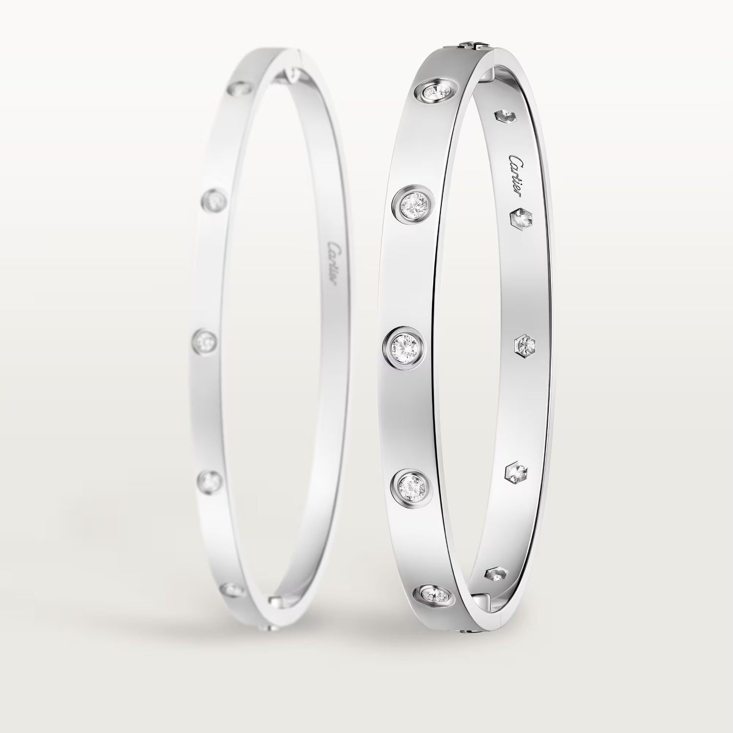 LOVE bracelet 18K white gold, classic model,10 diamonds.