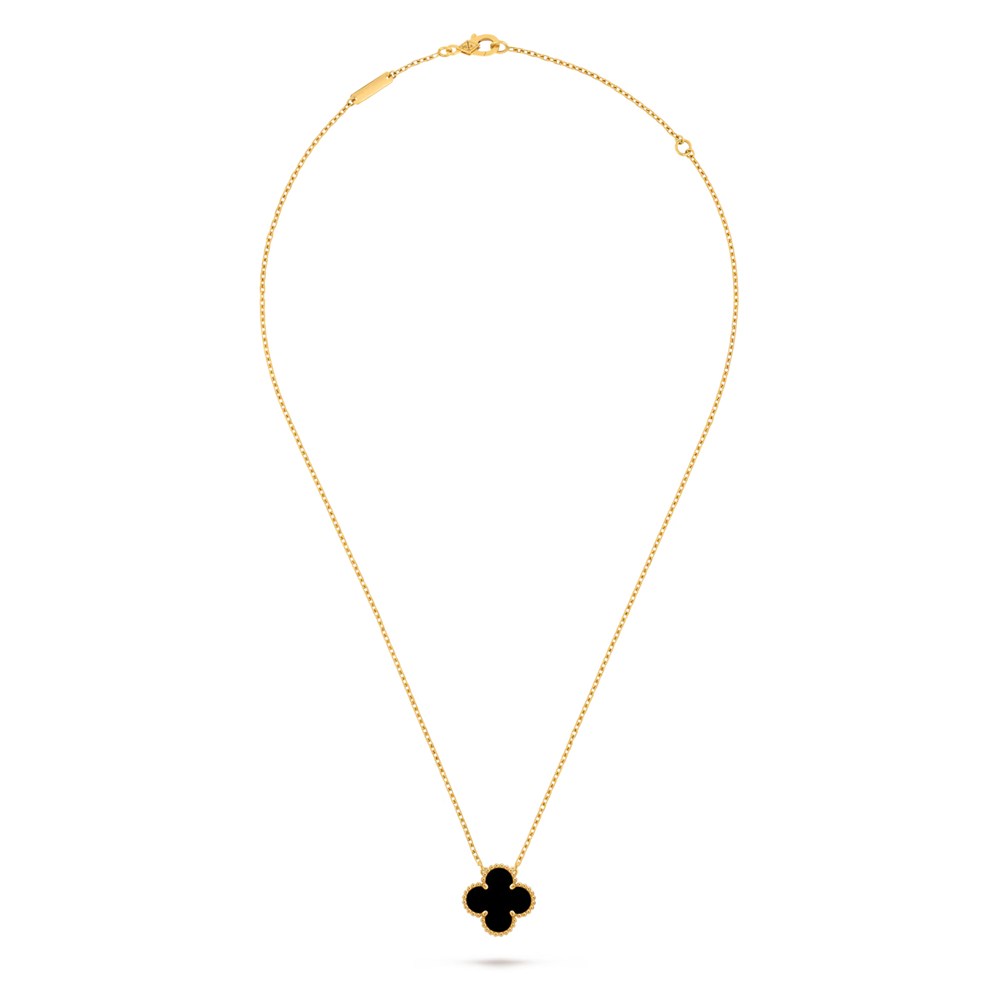 Vintage Alhambra pendant, 18K yellow gold, onyx.