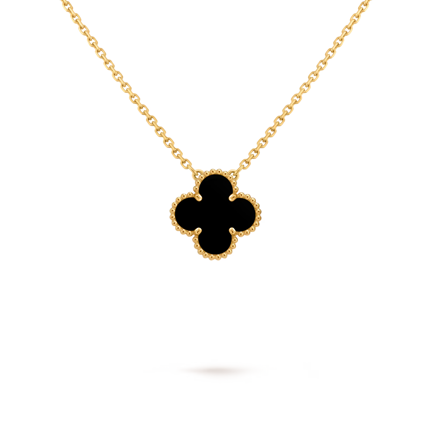 Vintage Alhambra pendant, 18K yellow gold, onyx.